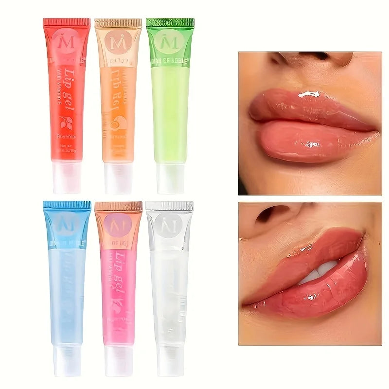 πΏ 6-Piece Moisturizing Lip Glow Oil Set β Botanical Beauty, Glossy Results β¨