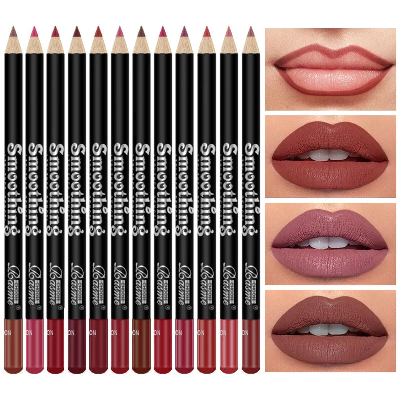 12-Piece Long-Lasting Lipstick Gift Set – Includes Professional Lip Liner & Matte Lip Gloss for Irresistible Lips That Last All Day