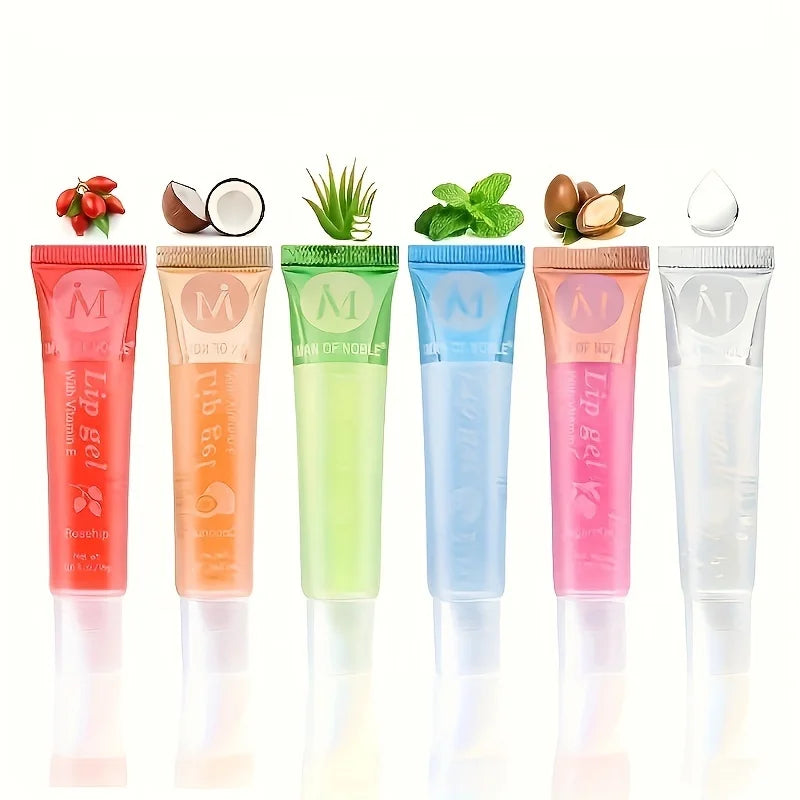 πΏ 6-Piece Moisturizing Lip Glow Oil Set β Botanical Beauty, Glossy Results β¨