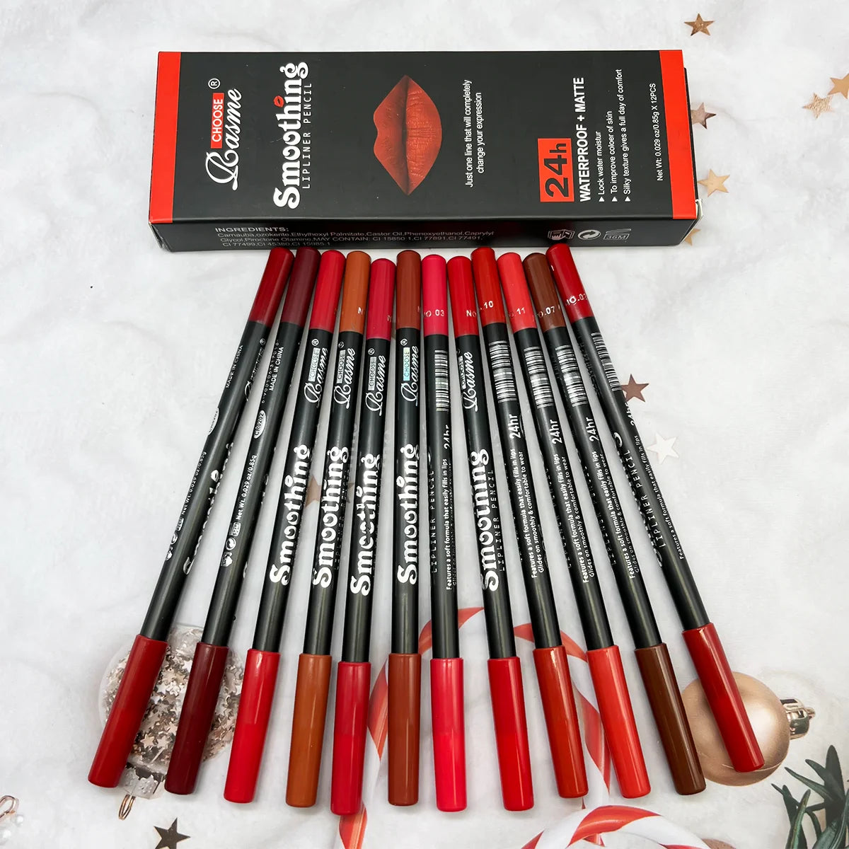 12-Piece Long-Lasting Lipstick Gift Set – Includes Professional Lip Liner & Matte Lip Gloss for Irresistible Lips That Last All Day