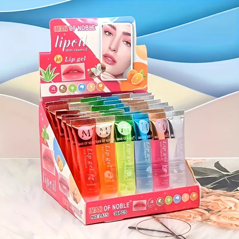 πΏ 6-Piece Moisturizing Lip Glow Oil Set β Botanical Beauty, Glossy Results β¨
