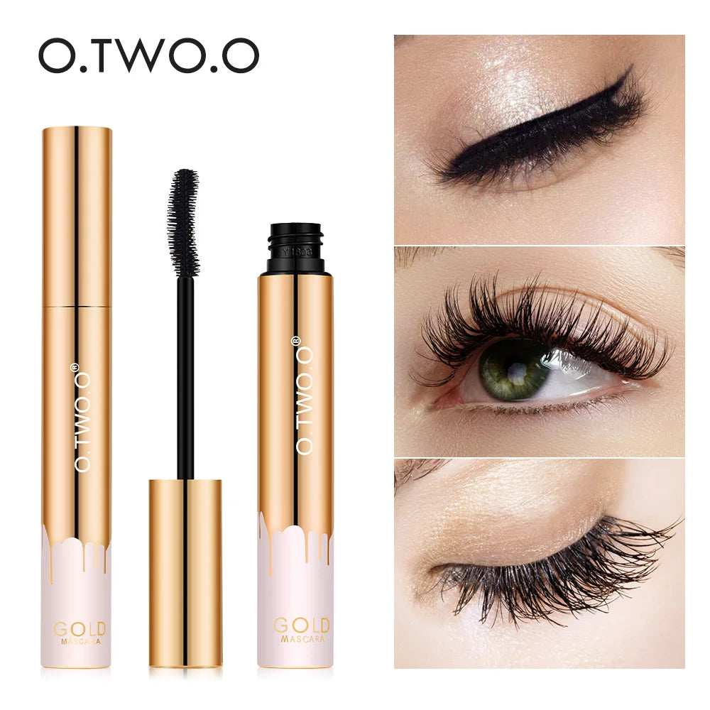 O.TWO.O 3D Gold Tube Mascara – Lengthening, Curling, and Waterproof for All-Day Glam