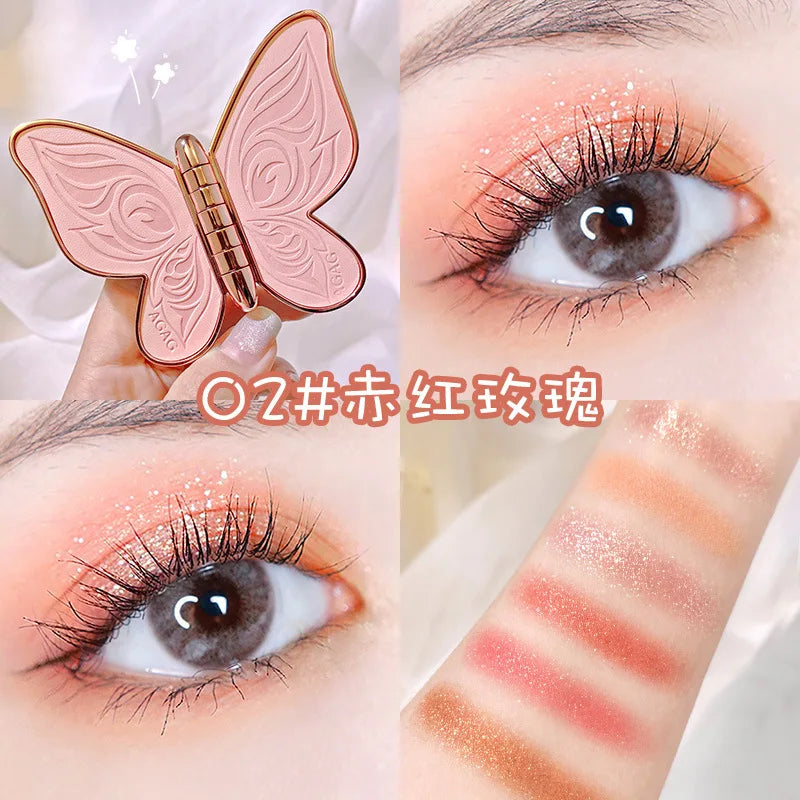 AGAG Brand 6 Colors Eyeshadow Palette – Butterfly Eye Shadow Lucky Koi Pearl Sequins Glitter Matte Makeup Plate Glitter Eyeshadow | Irresistible Color for Eyes That Mesmerize