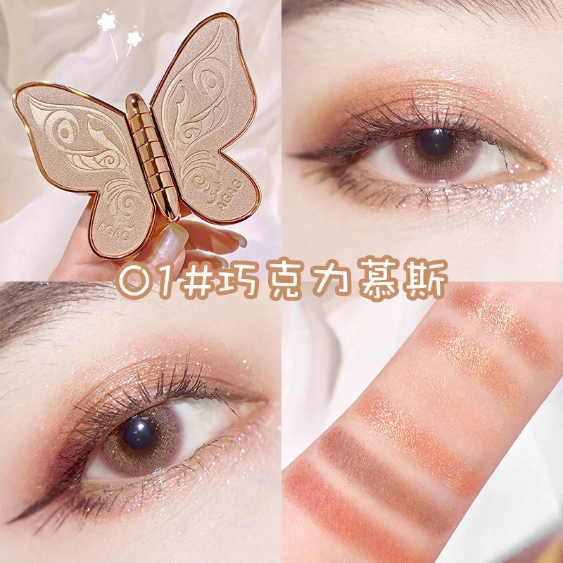 AGAG Brand 6 Colors Eyeshadow Palette – Butterfly Eye Shadow Lucky Koi Pearl Sequins Glitter Matte Makeup Plate Glitter Eyeshadow | Irresistible Color for Eyes That Mesmerize