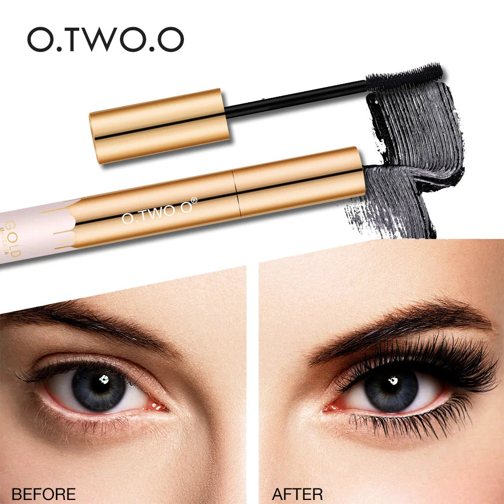 O.TWO.O 3D Gold Tube Mascara – Lengthening, Curling, and Waterproof for All-Day Glam