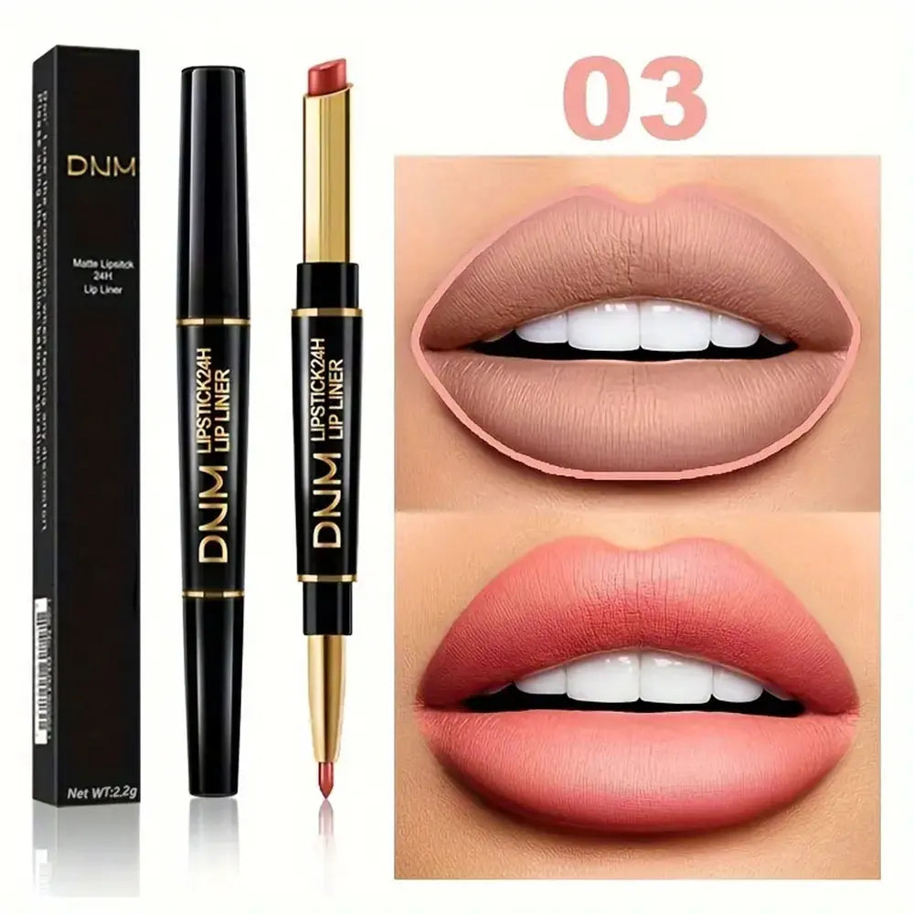 Double-Ended Non-Stick Cup Lipstick & Lip Liner – Perfectly Defined, Bold Lips That Last All Day! 💋💄