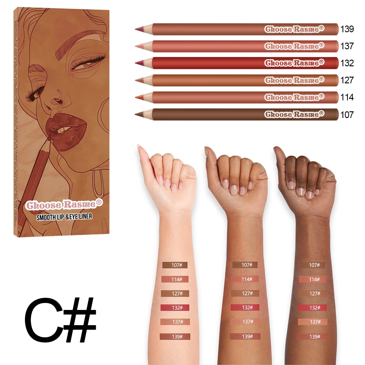 š 6pcs Lip Liner Pen Set ā 6 Colors Waterproof & Sweat-proof, Non-fade, Non-stick Cup Nude Lipstick Pencil Combo šØāØ