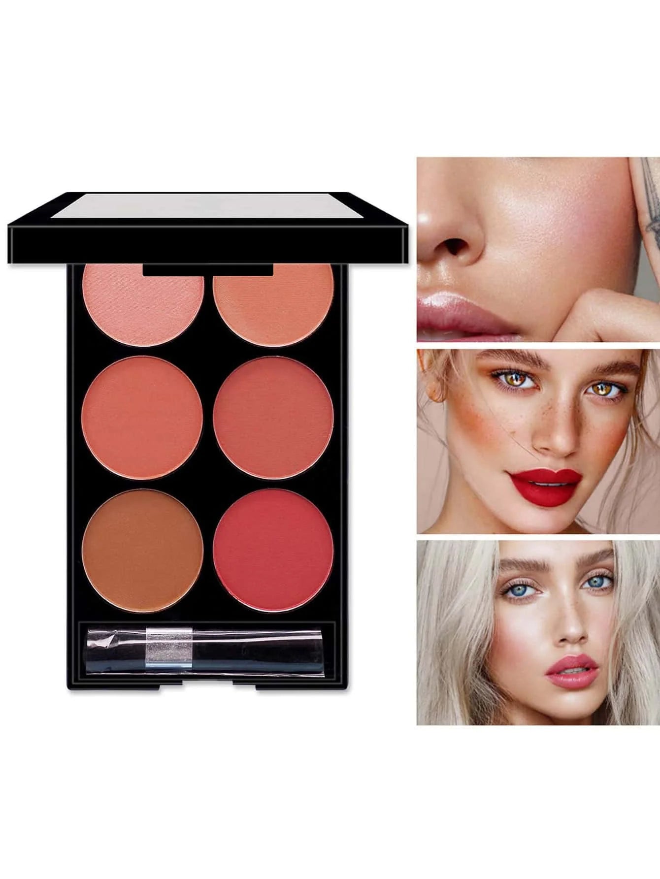 6-Color Blush & Contour Palette β Matte & Pearlescent Powder Makeup for a Sculpted, Radiant Look