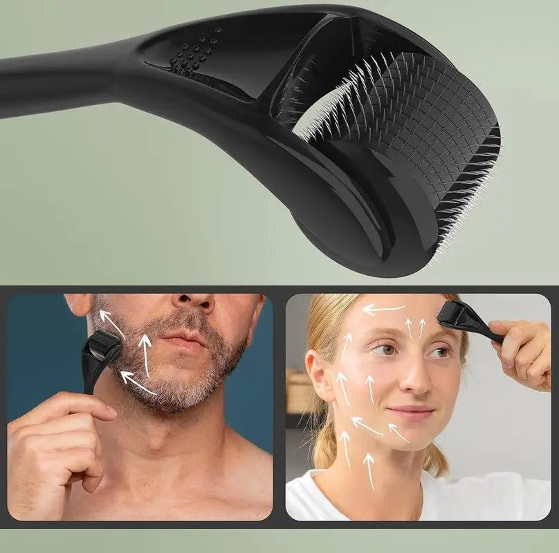 Premium 540 Needle Derma Roller for Face & Beard (0.2mm / 0.25mm / 0.3mm)