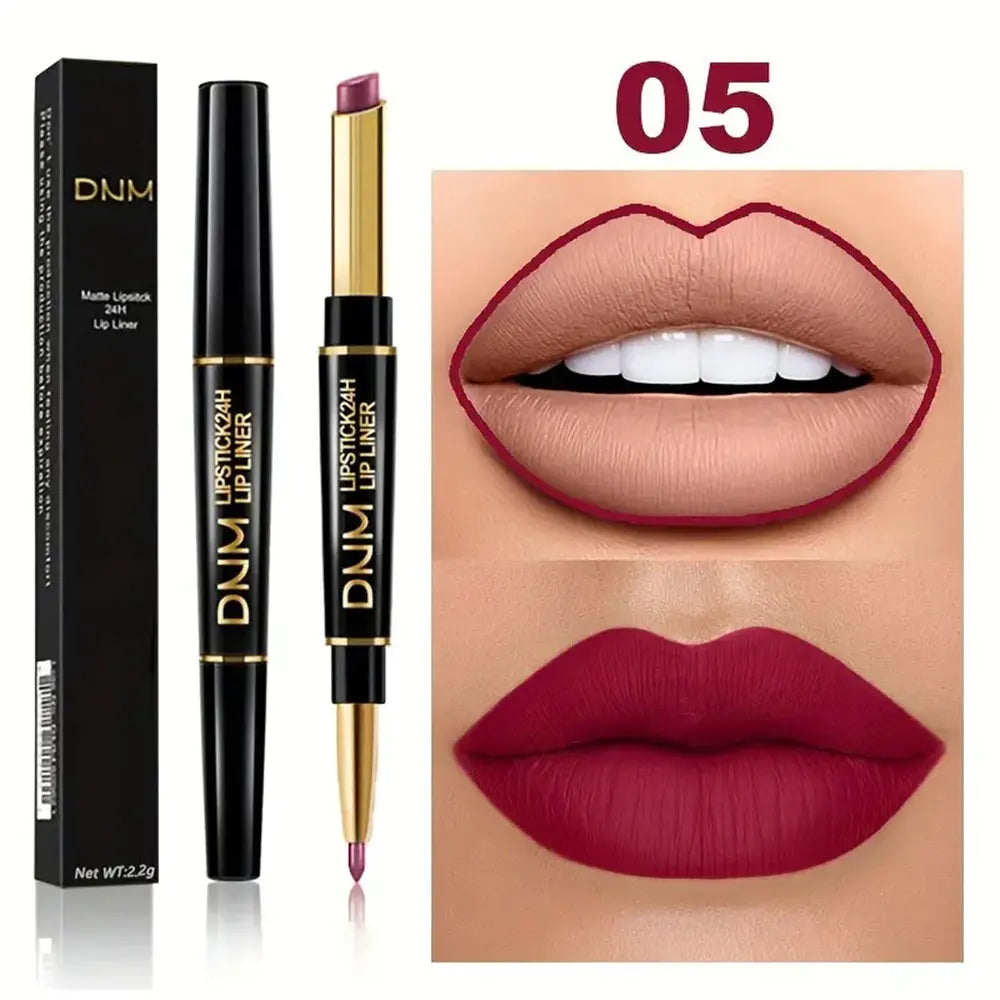 Double-Ended Non-Stick Cup Lipstick & Lip Liner – Perfectly Defined, Bold Lips That Last All Day! 💋💄
