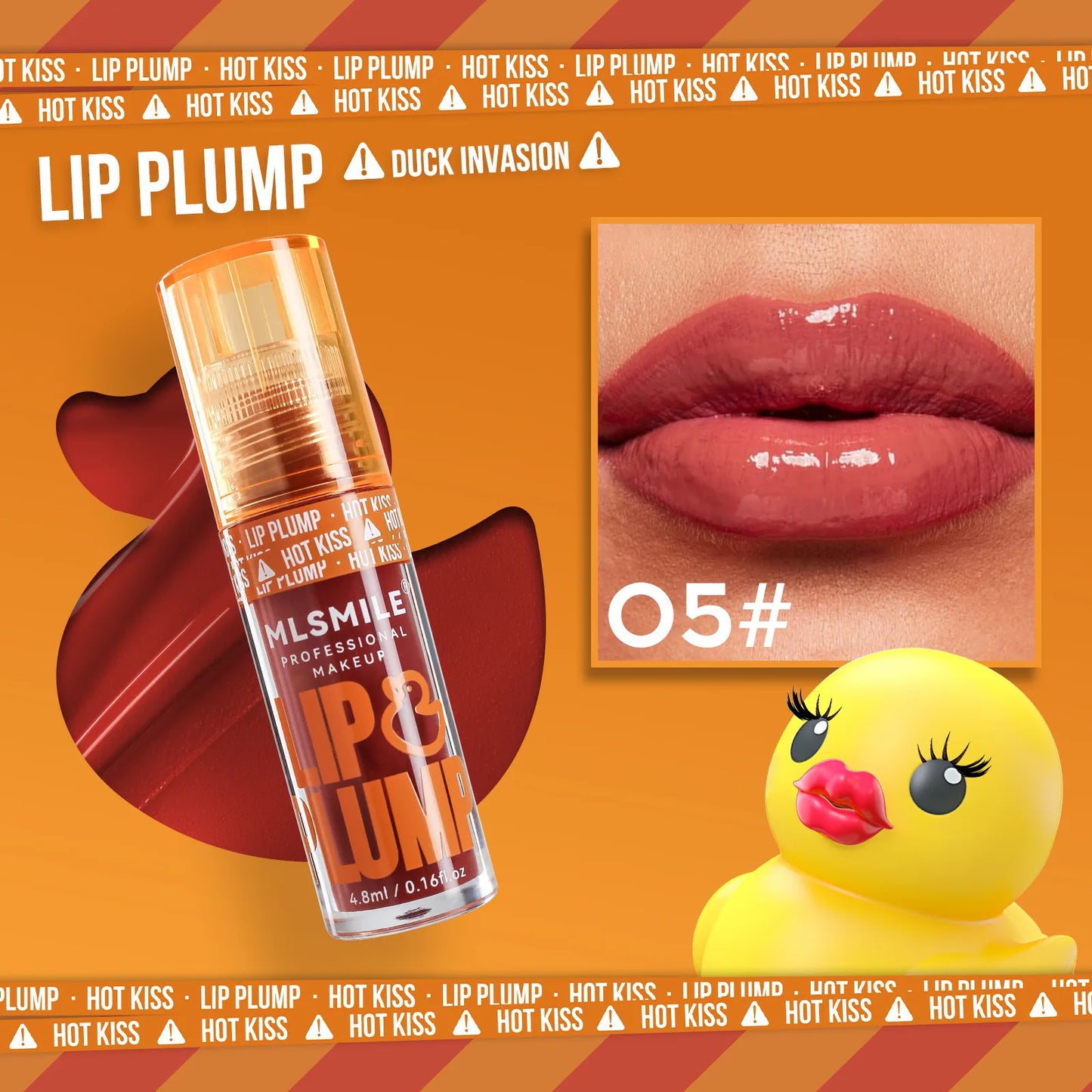 🦆 MLSMILE “Duck Lip” Mirror Gloss Oil – Moisturizing • Plumping • Irresistibly Glossy