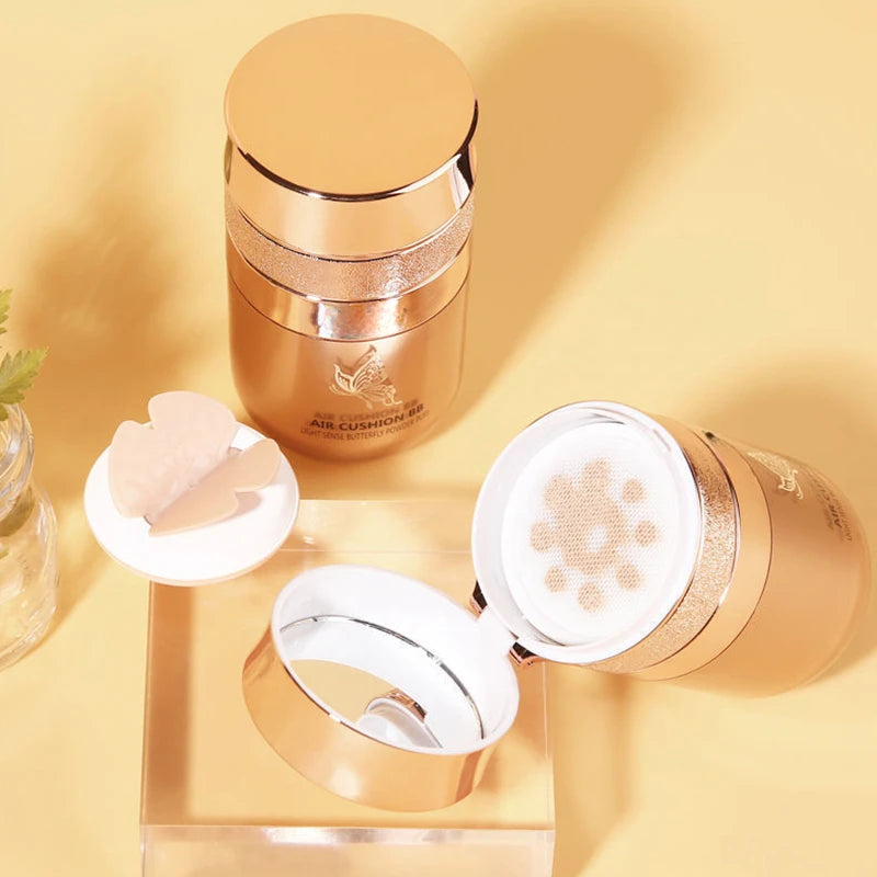 ✨ Air Cushion BB Cream with Butterfly Puff – Flawless, Poreless, Radiant Skin in Seconds