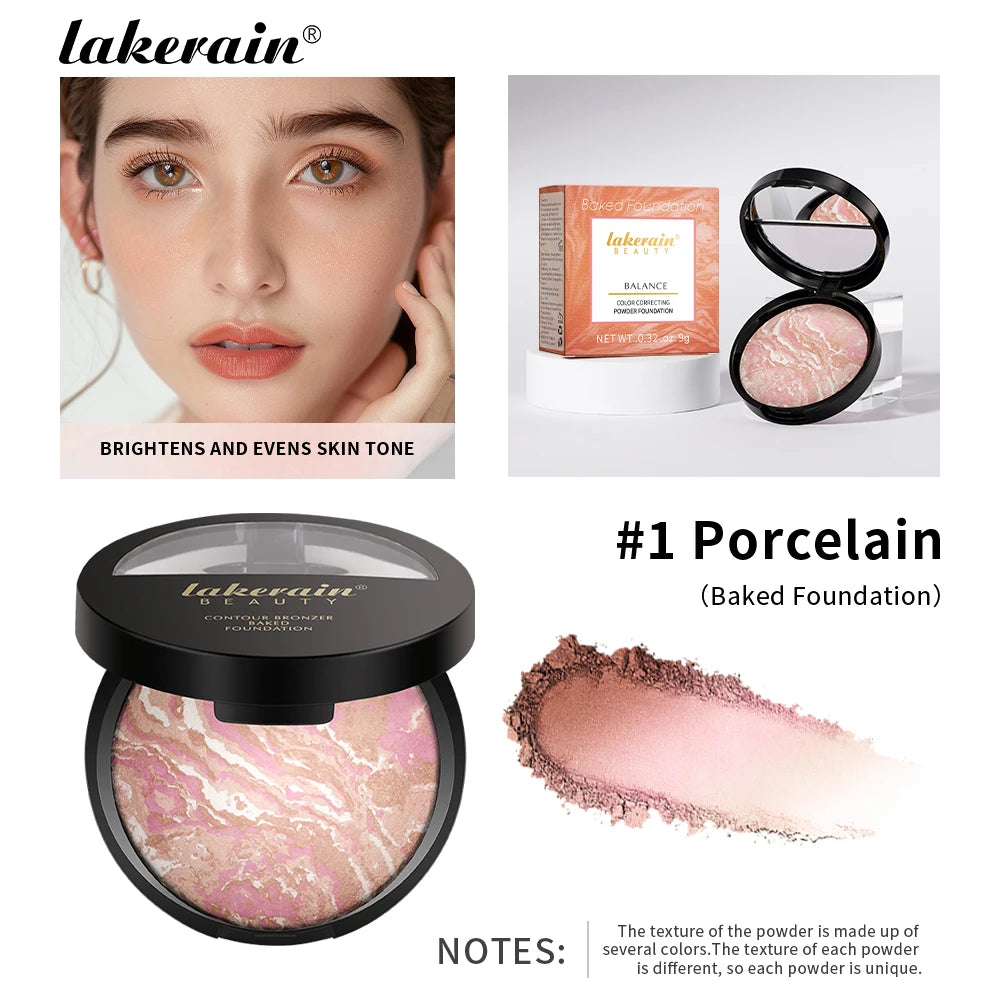 π Matte Face Foundation & Bronzer Compact β Long-Lasting, Oil Control, Color-Correcting & Sculpting Powder for Flawless All-Day Coverage