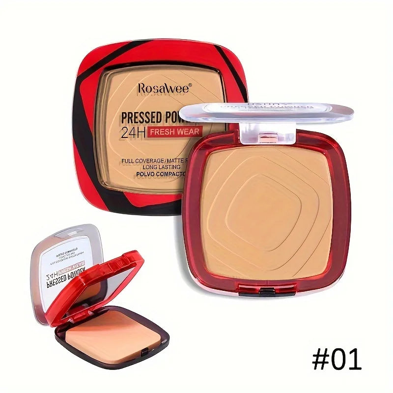 ✨ Matte Full Coverage Pressed Powder Foundation – 24H Shine Control, Weightless Finish & Puff Applicator Included