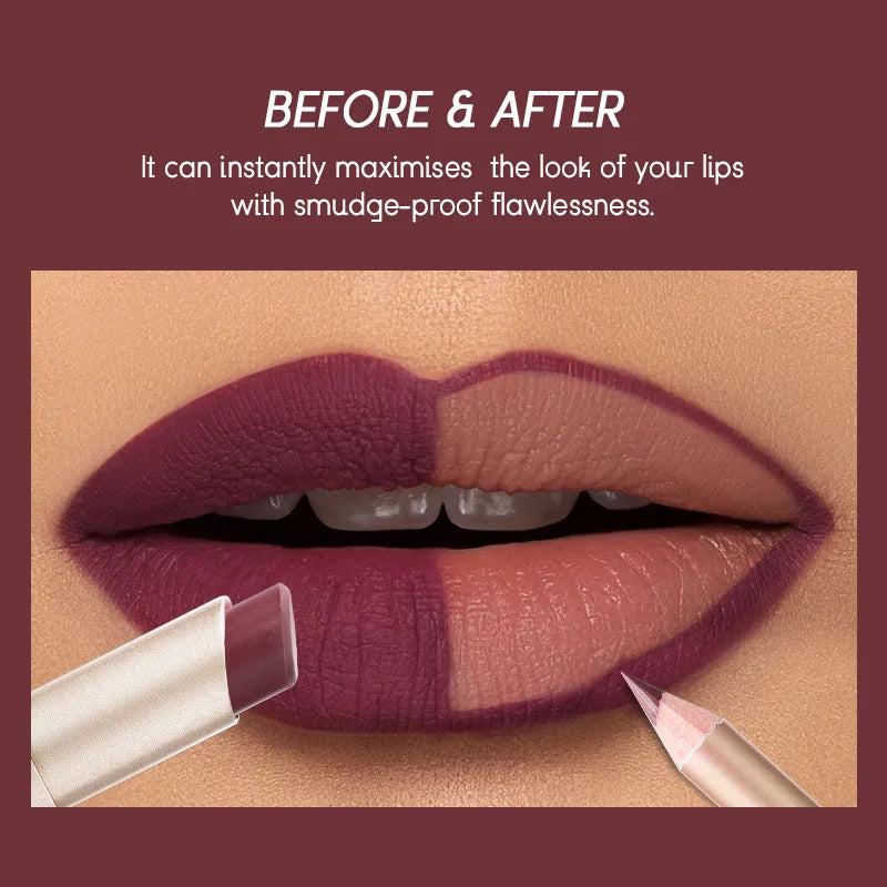 USHAS 12 Color Lip Liner + Lipstick Set – Effortless Matte Perfection, Long-Lasting Nude & Red Shades That Command Attention