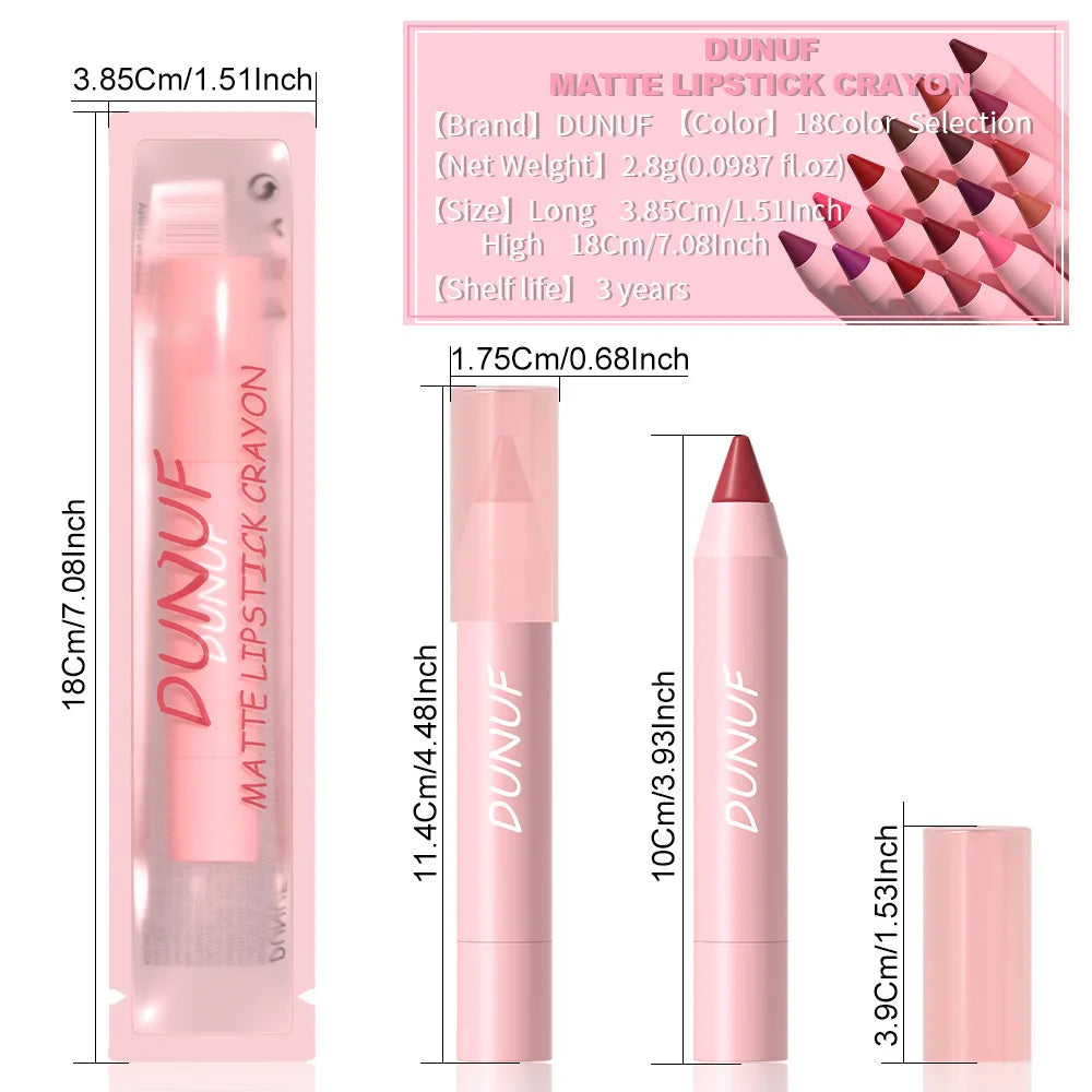 π DUNUF 18-Color Lipstick Pencil β Define. Enhance. Seduce. π