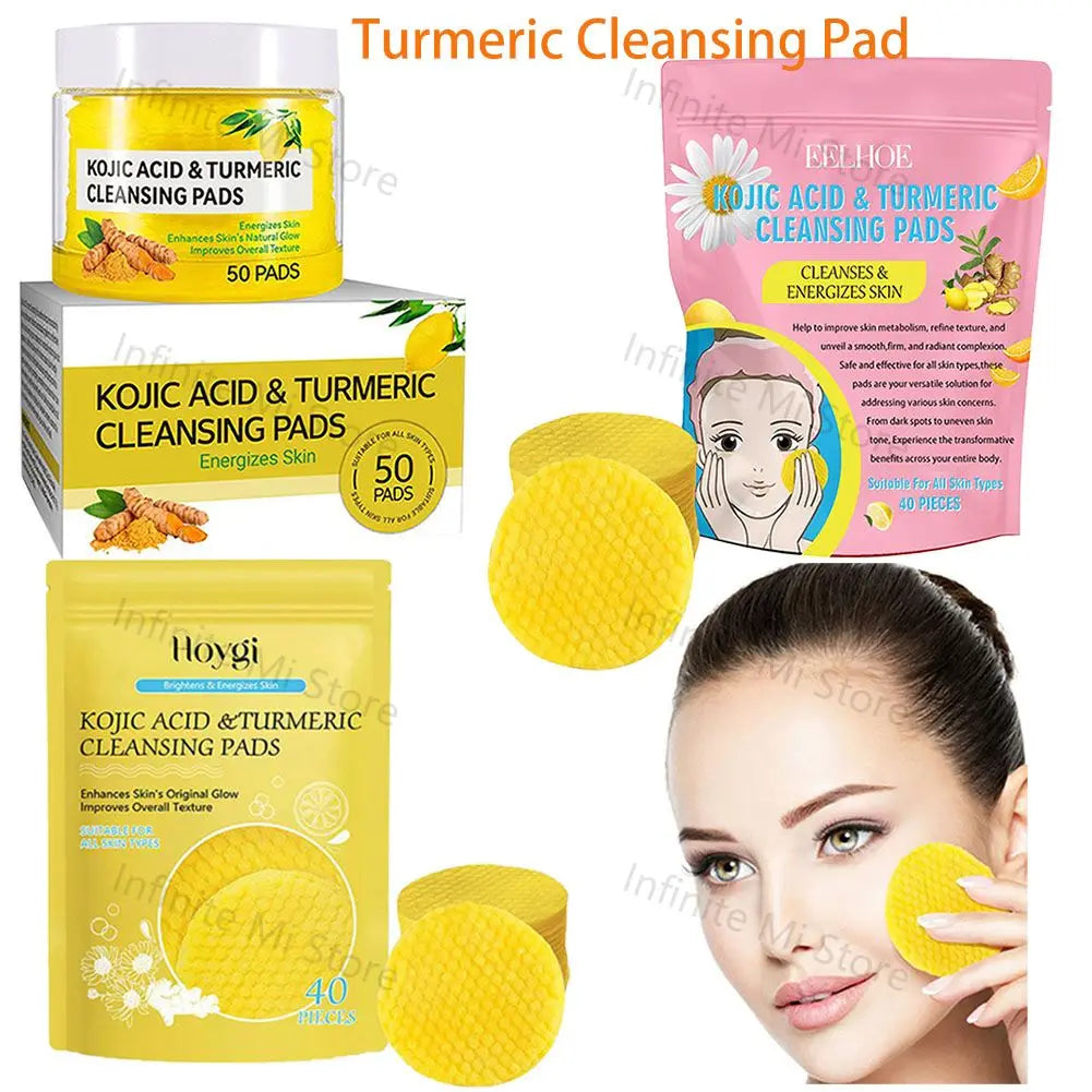 ✨ 40/50pc Kojic Acid Turmeric Glow Pads – Reveal Radiant, Clearer Skin with Every Swipe