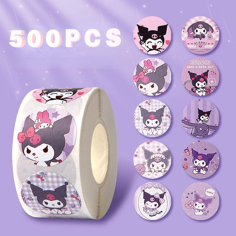 500 PCS Sanrio Hello Kitty, Kuromi & My Melody Sticker Pack – Adorable Kawaii Cartoon Stickers for Journals, Crafts, and Gifting