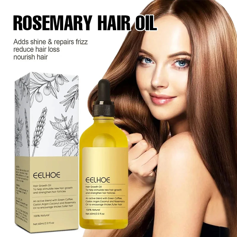 🌿 Regrow Confidence – 60ml Rosemary Hair Growth & Repair Oil | Stops Hair Loss, Revives Damaged Hair, Nourishes Deeply