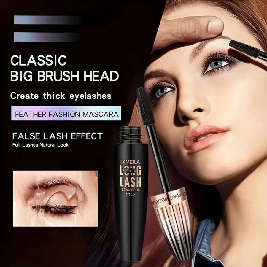 Waterproof 4D Mascara – Thick, Long, Smudge-Proof, Plump, Encrypted Long-Lasting Curling Large Eye Makeup | Your Secret to Bigger, Bolder, Irresistible Eyes