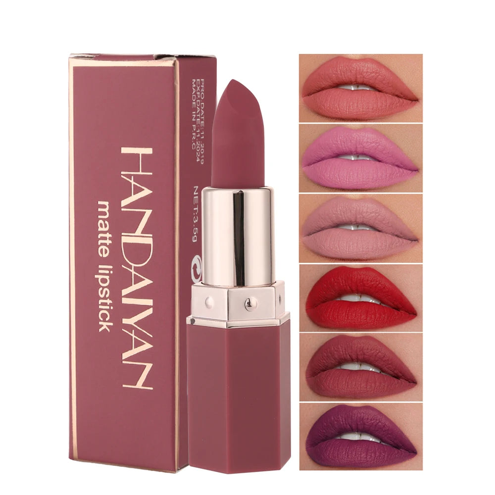 6-Color Matte Lipstick β Non-Fading, Non-Stick Cup, Long-Lasting Velvet Finish π Smooth Matte Lip Color, Waterproof & Smudge-Proof