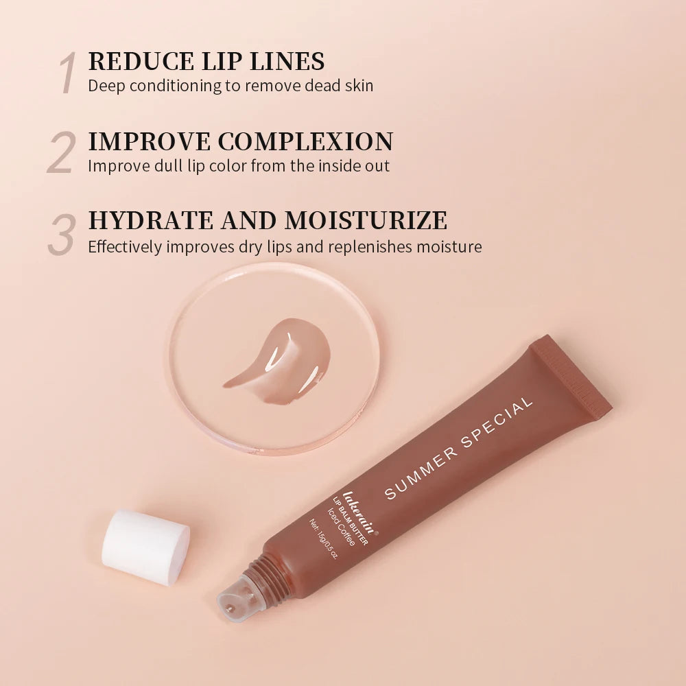 Summer Lip Balm Gloss – Moisturizing Mirror Lip Oil with Vanilla, Mint, Iced Coffee & Cake Scents | Transparent Shine & Nourishment