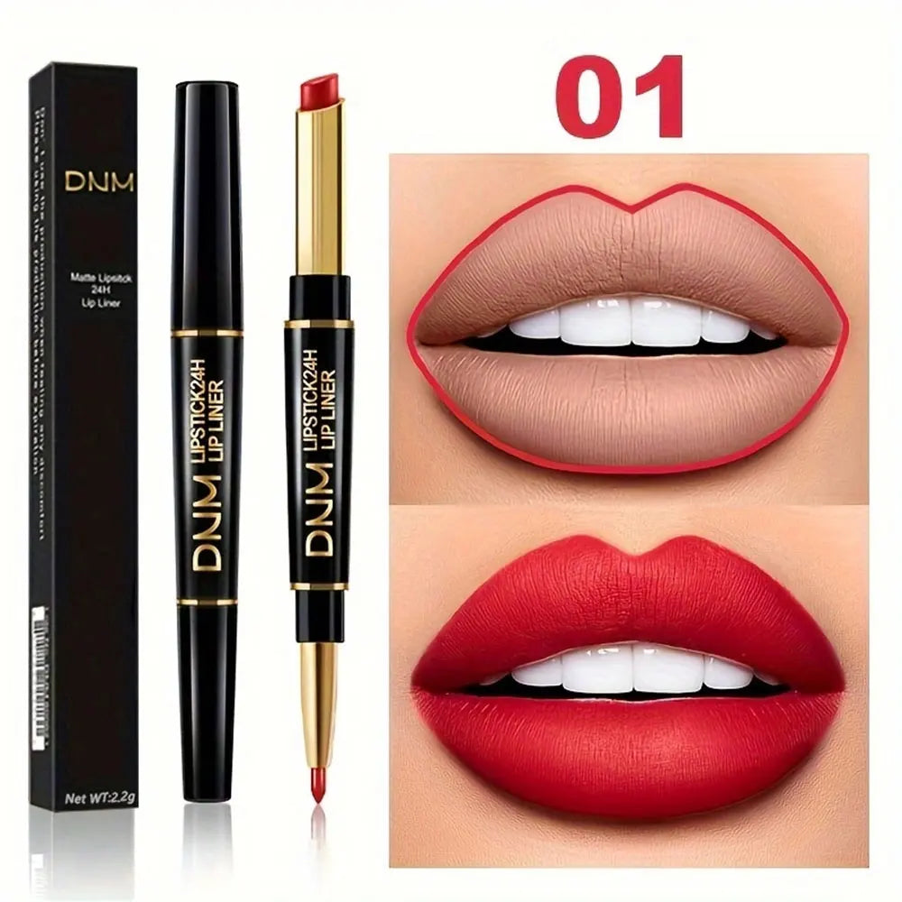 Double-Ended Non-Stick Cup Lipstick & Lip Liner – Perfectly Defined, Bold Lips That Last All Day! 💋💄
