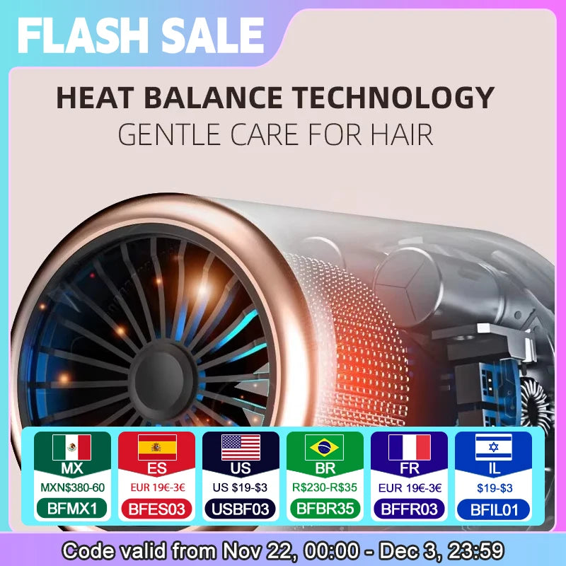 🔥 TurboAir 2000W Ionic Hair Dryer – Ultra-Fast Electric Turbine Blow Dryer with Constant Heat, Low Noise & Pro Styling Power | The Ultimate Home Salon Essential