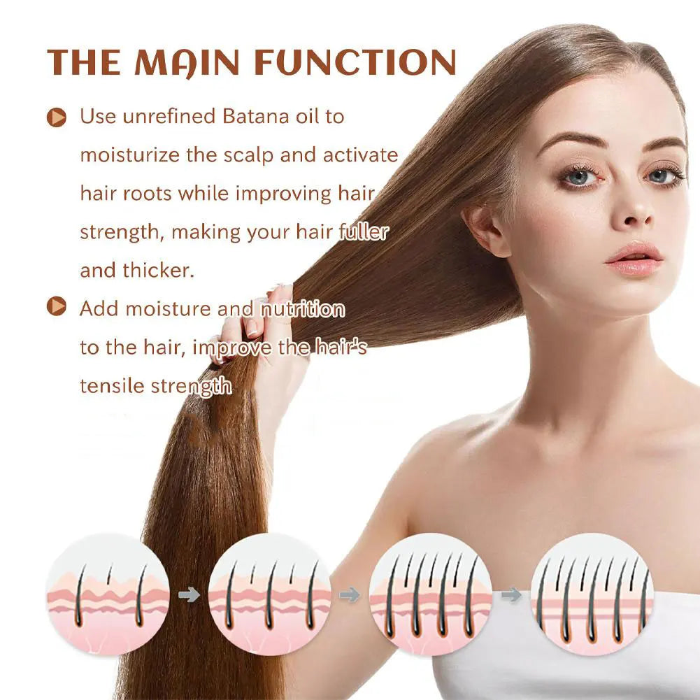 🔥 100% Pure Batana Hair Revival Oil – Deep Nourishment, Fast Growth, Anti-Breakage, and Silky Shine (120ml)