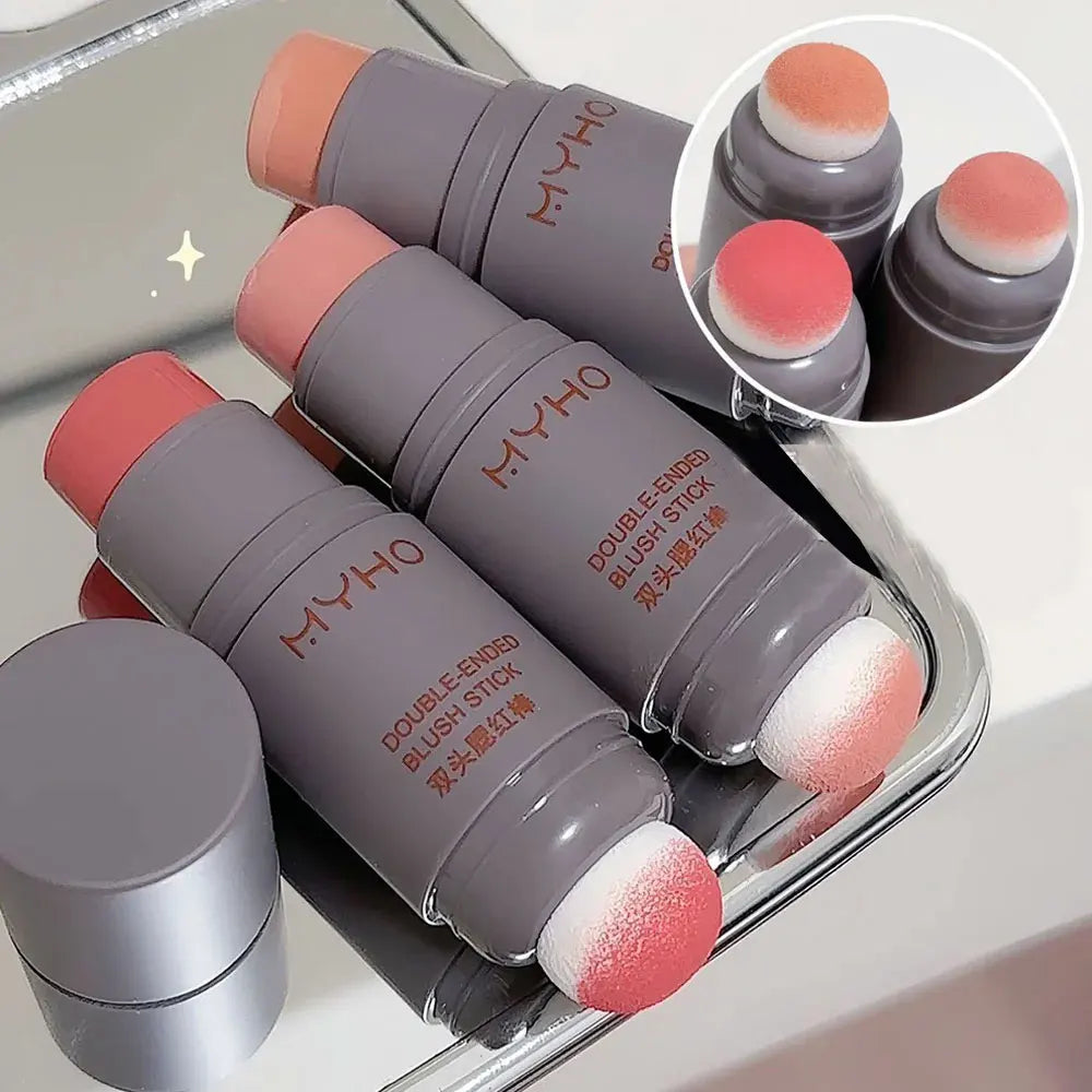 Double-Ended Blush Stick – Creamy, Long-Lasting Matte Color with Monochrome Finish | Natural, Buildable Rouge for Effortless Glow
