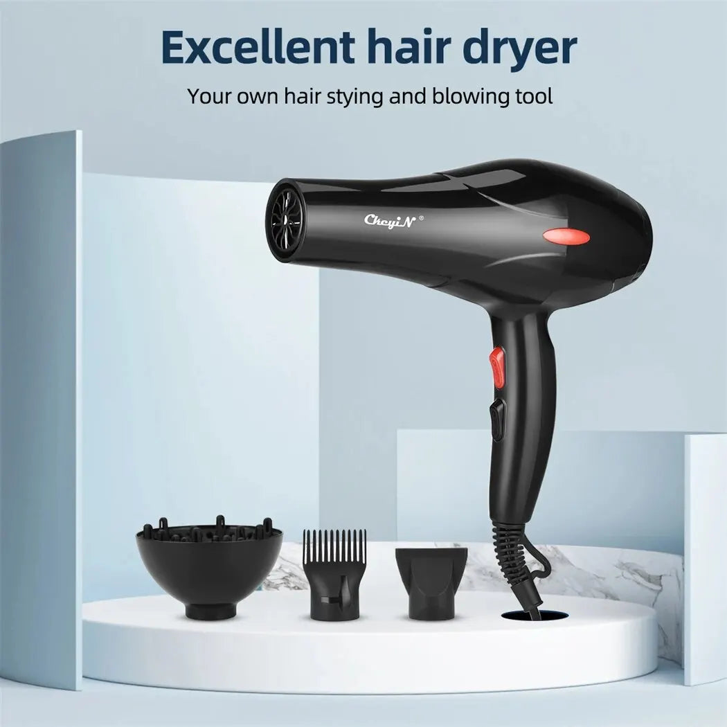 🔥 CkeyiN 1600W Ionic Hair Dryer – Salon-Grade Blow Dryer with Hot/Cold Settings, Diffuser & Concentrator | Tame Frizz, Lock in Shine, Reveal Stunning Hair Daily