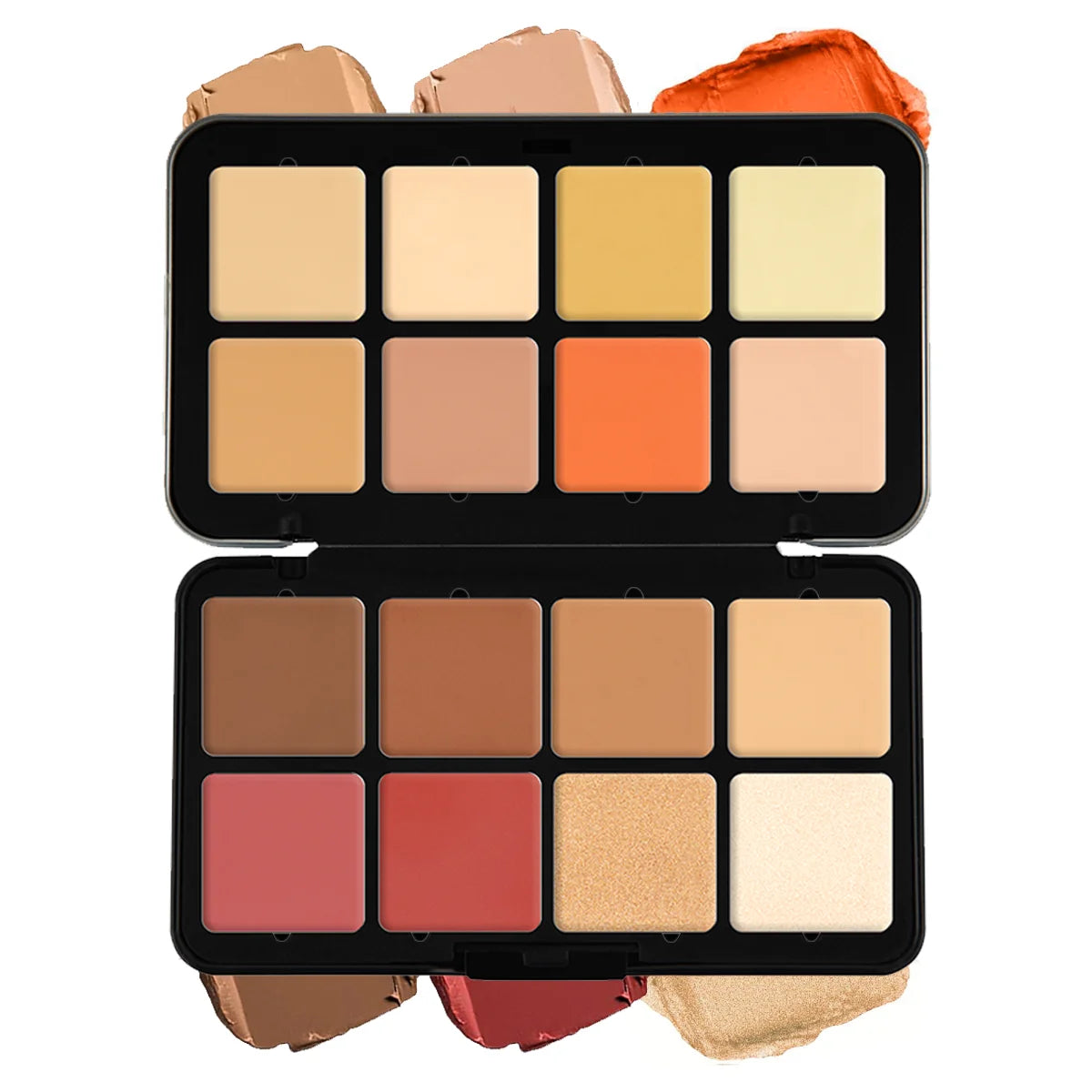 12-Color Blush & Face Palette β Creamy Multi-Color Blusher, Concealer, Contour & Highlighter | All-in-One Iron Box Makeup Palette