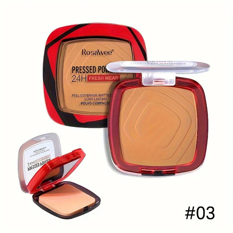 ✨ Matte Full Coverage Pressed Powder Foundation – 24H Shine Control, Weightless Finish & Puff Applicator Included