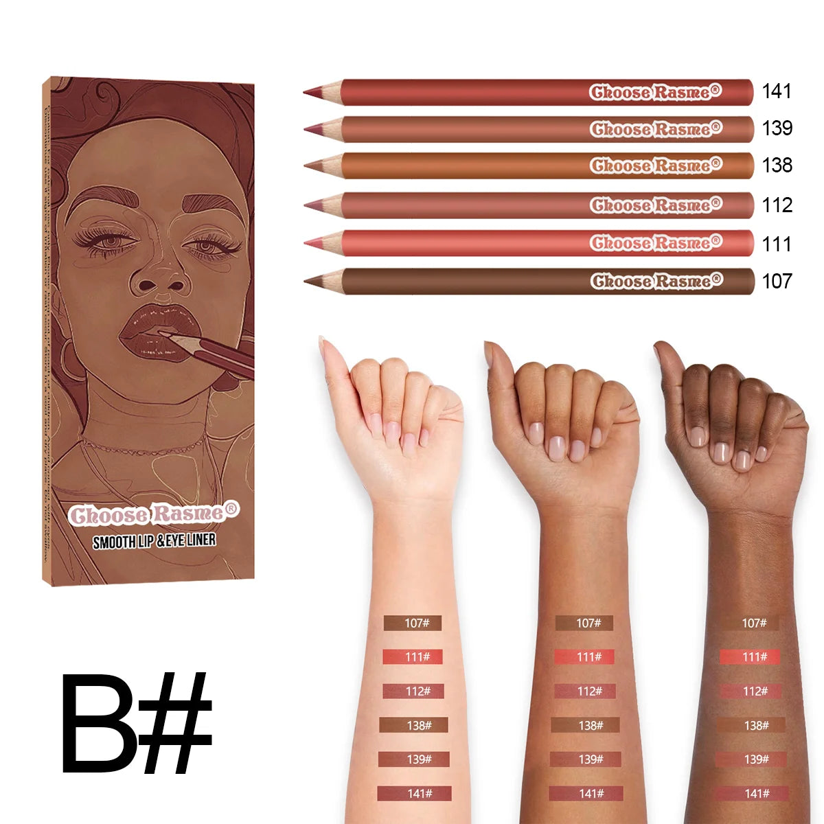 š 6pcs Lip Liner Pen Set ā 6 Colors Waterproof & Sweat-proof, Non-fade, Non-stick Cup Nude Lipstick Pencil Combo šØāØ