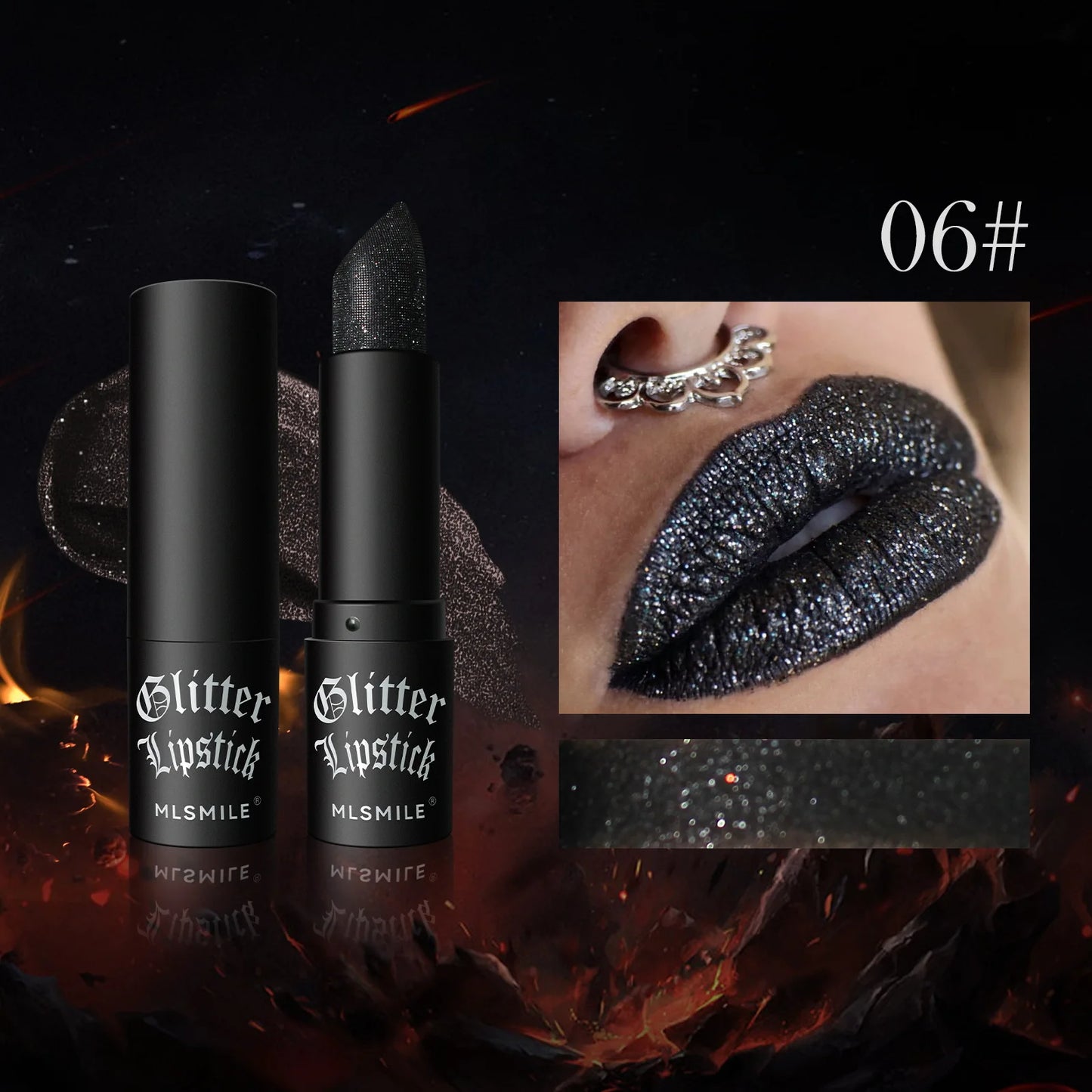 MLSMILE Diamond Matte Lipstick – Bold Color. Haunting Glamour. Unforgettable Impact. 💄🖤