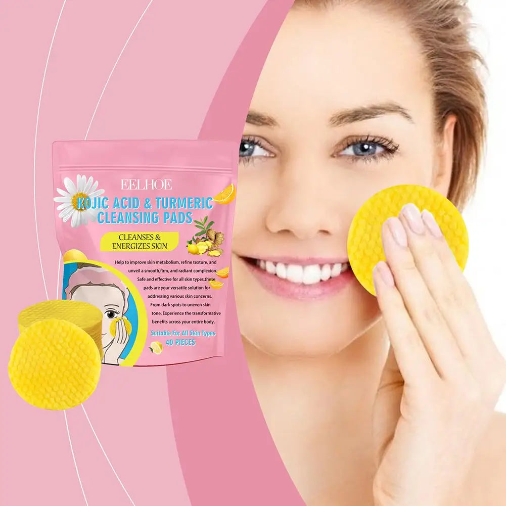 ✨ 40/50pc Kojic Acid Turmeric Glow Pads – Reveal Radiant, Clearer Skin with Every Swipe