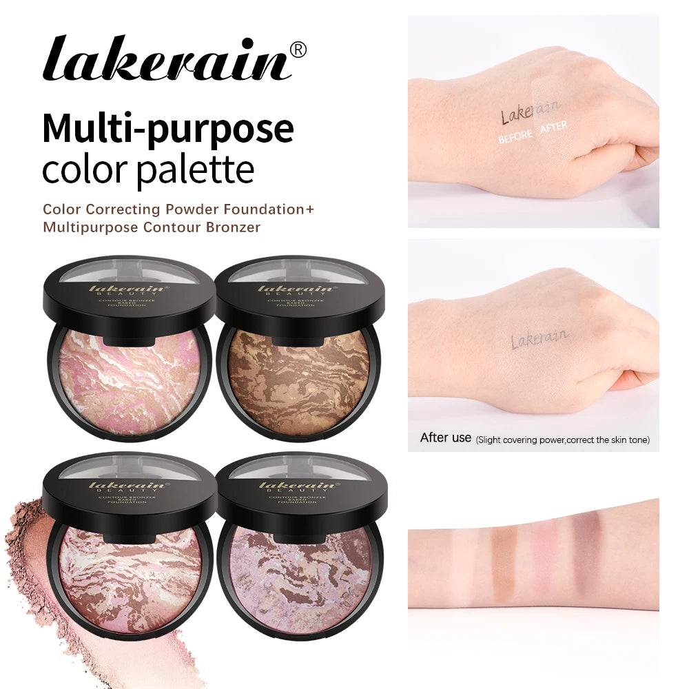 π Matte Face Foundation & Bronzer Compact β Long-Lasting, Oil Control, Color-Correcting & Sculpting Powder for Flawless All-Day Coverage