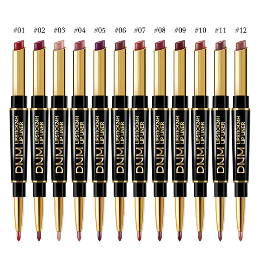 Double-Ended Non-Stick Cup Lipstick & Lip Liner – Perfectly Defined, Bold Lips That Last All Day! 💋💄