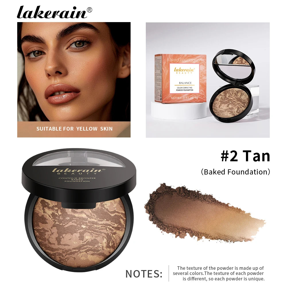 π Matte Face Foundation & Bronzer Compact β Long-Lasting, Oil Control, Color-Correcting & Sculpting Powder for Flawless All-Day Coverage