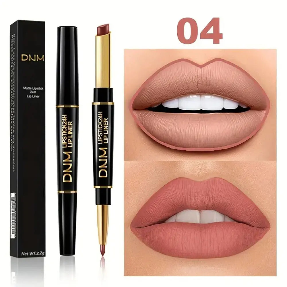 Double-Ended Non-Stick Cup Lipstick & Lip Liner – Perfectly Defined, Bold Lips That Last All Day! 💋💄