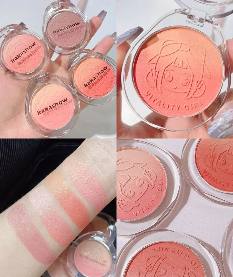 Dual Gradient Blush Highlights – Natural Nude Brightening Cheek Makeup, Purple & Blue Shades
