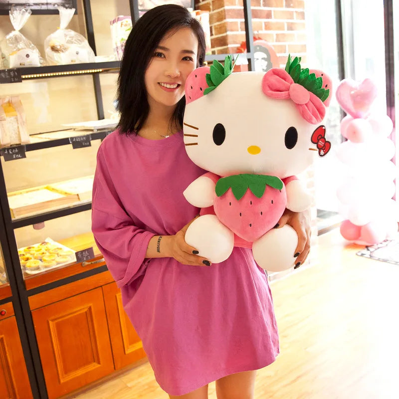 22–45cm Kawaii Hello Kitty Plush – Soft Stuffed Animal Pillow Toy for Kids, Girls, and Collectors