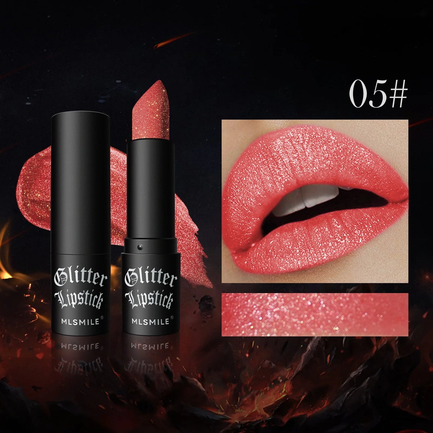 MLSMILE Diamond Matte Lipstick – Bold Color. Haunting Glamour. Unforgettable Impact. 💄🖤