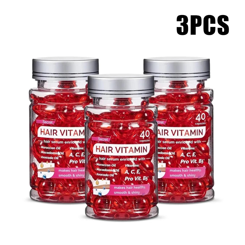 🧴 Transform Your Hair Instantly – Moroccan Agam Vitamin Oil Capsules for Silky, Damage-Free Hair (40 Count)