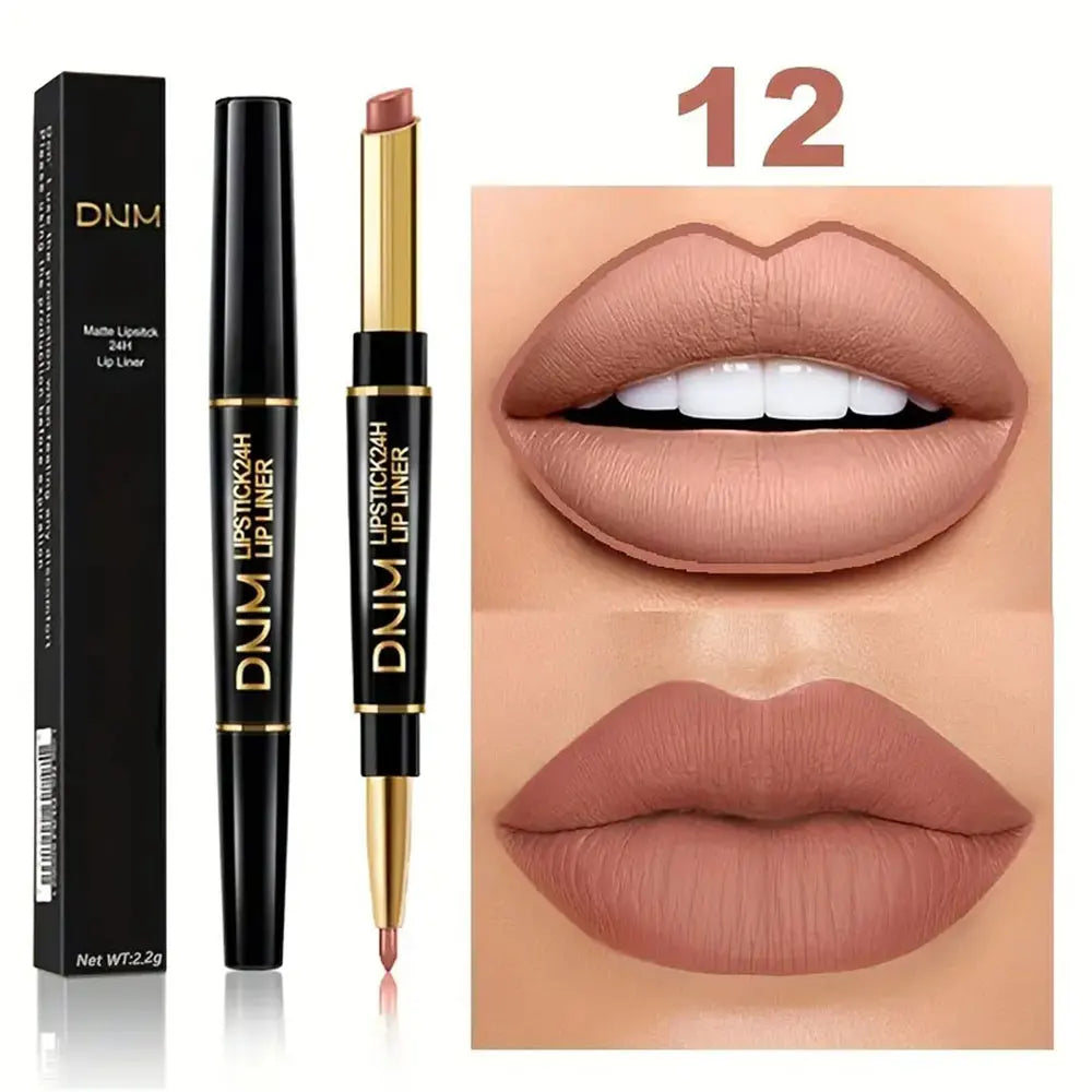 Double-Ended Non-Stick Cup Lipstick & Lip Liner – Perfectly Defined, Bold Lips That Last All Day! 💋💄