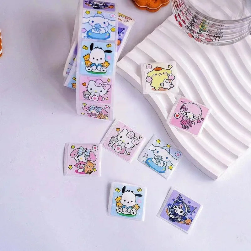 500 PCS Sanrio Hello Kitty, Kuromi & My Melody Sticker Pack – Adorable Kawaii Cartoon Stickers for Journals, Crafts, and Gifting