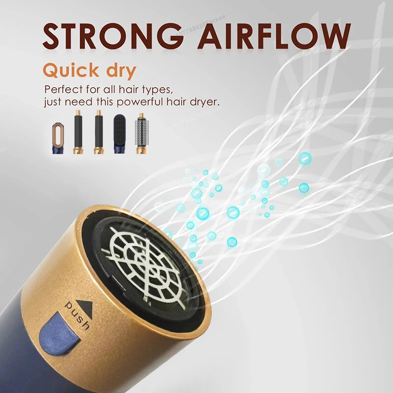 π¨ 2024 5-in-1 Hot Air Styling Tool β Curl, Straighten & Volumize with One Powerful Blow Dryer Brush Set | The Ultimate Hair Makeover Kit