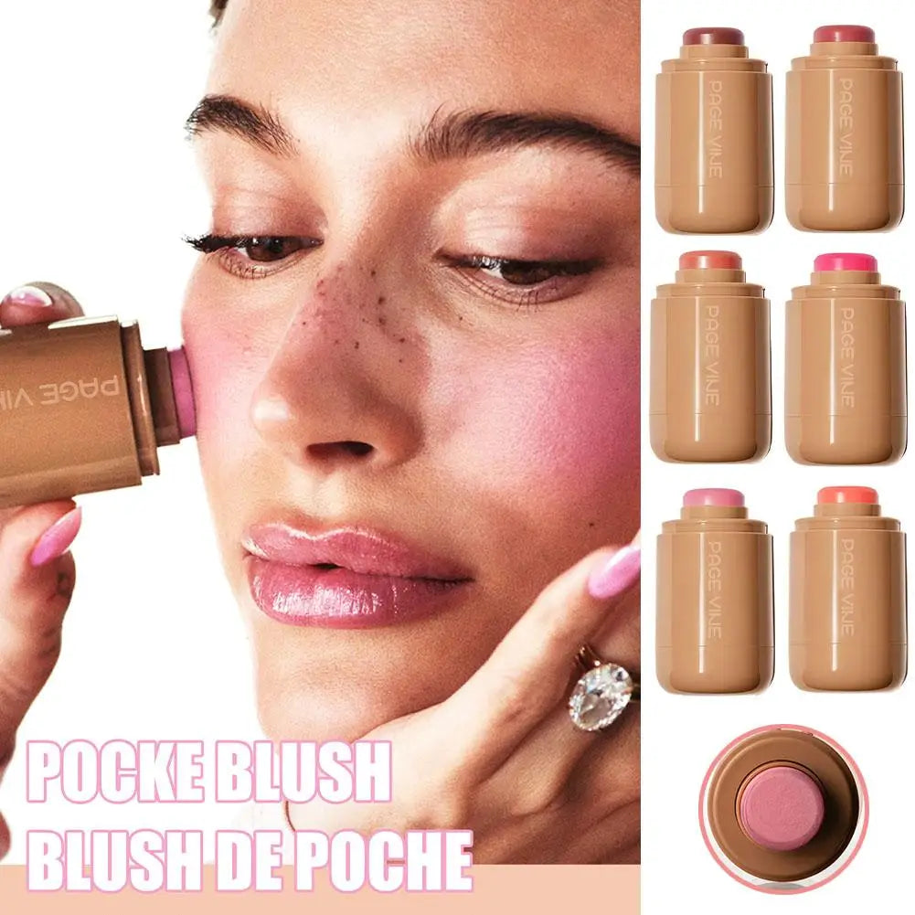 PAGE VINE Pocket Blush Stick β 2-in-1 Lip & Cheek Color | Long-Lasting, Hydrating Cream Blush & Lip Tint with Rich Pigment