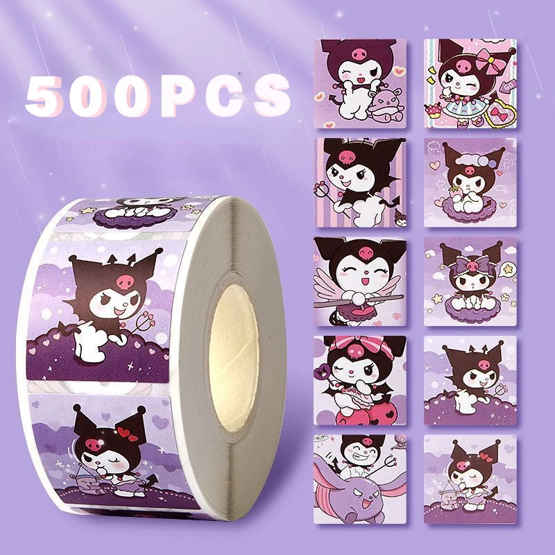 500 PCS Sanrio Hello Kitty, Kuromi & My Melody Sticker Pack – Adorable Kawaii Cartoon Stickers for Journals, Crafts, and Gifting