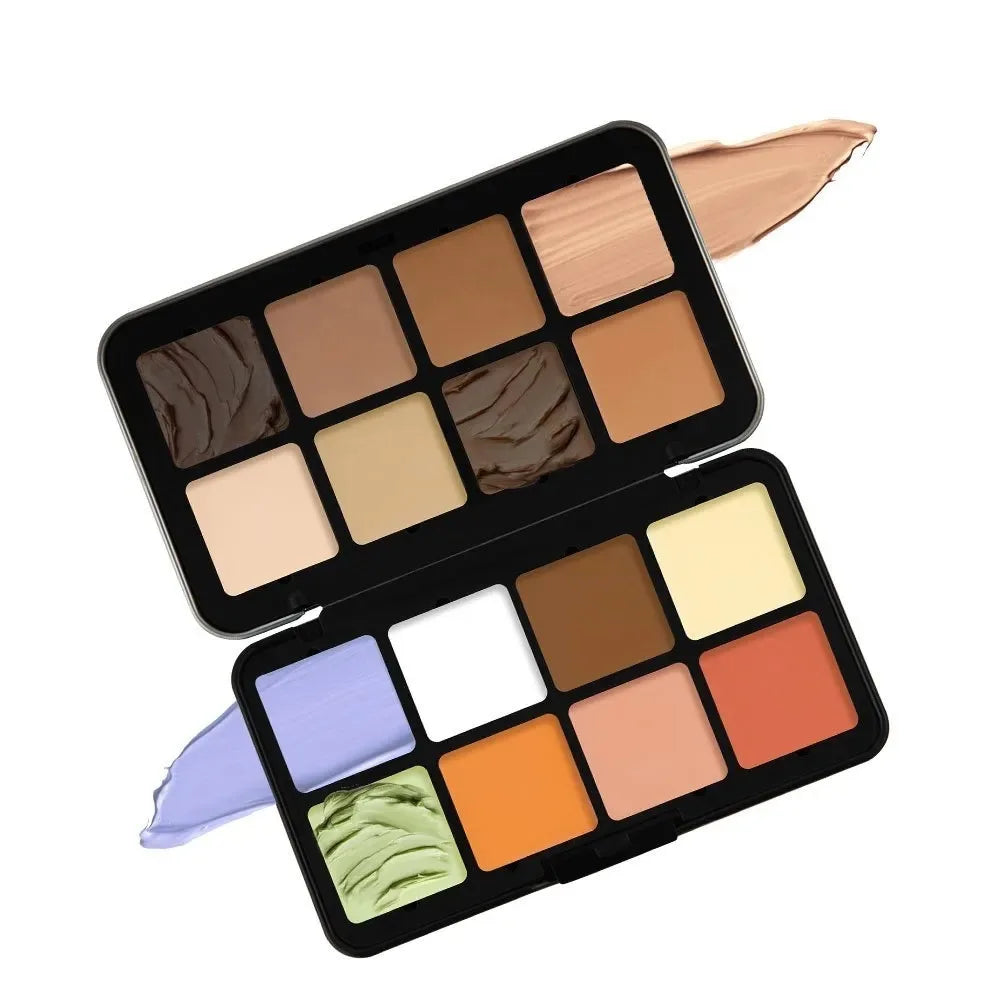12-Color Blush & Face Palette β Creamy Multi-Color Blusher, Concealer, Contour & Highlighter | All-in-One Iron Box Makeup Palette